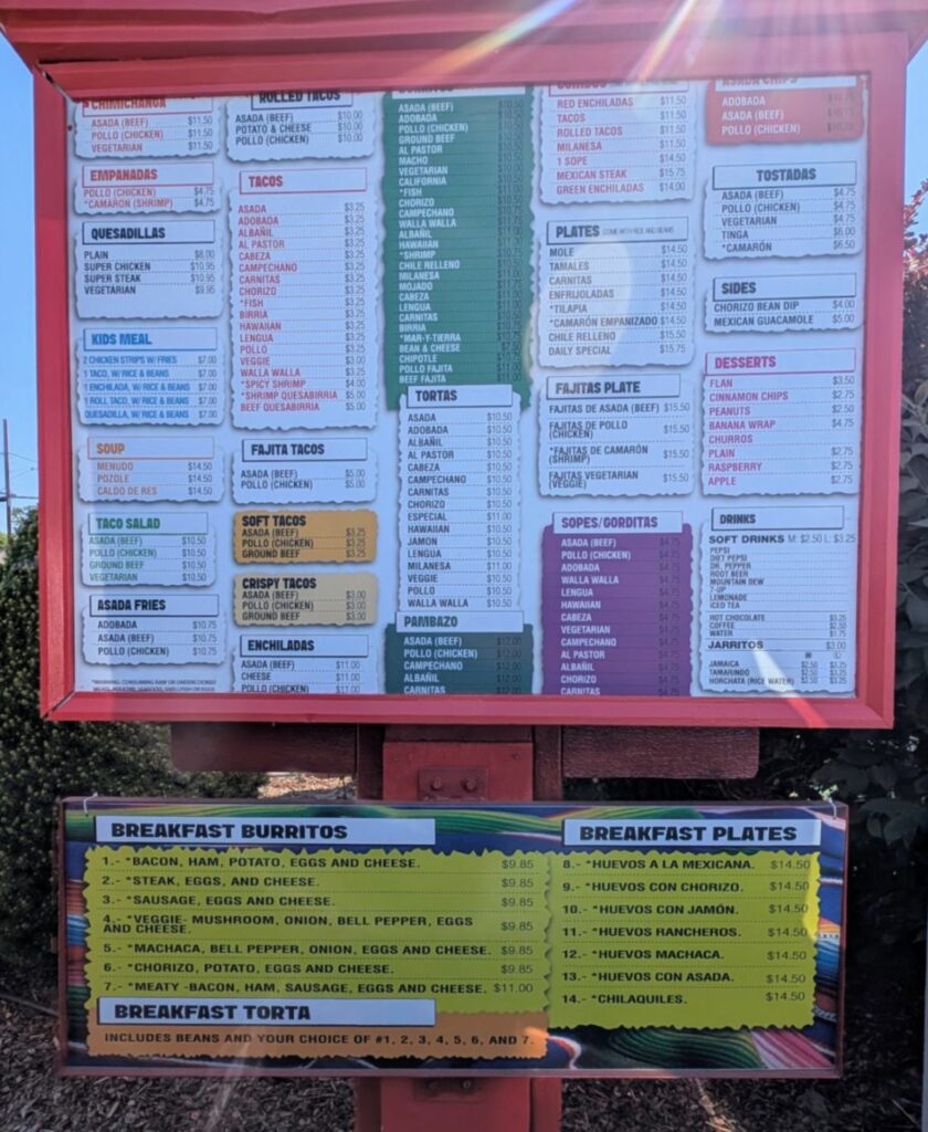 Taqueria Yungapeti Menu 2